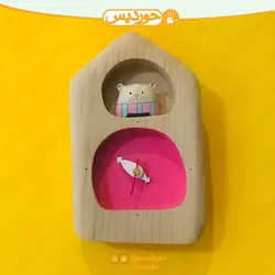 ساعت کودک کد B2 خرس راه راه (عمودی خونه)