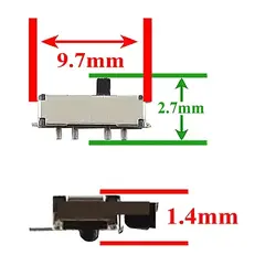 سوییچ دو حالته کشویی 8 پین SMD 9.7*2.7*1.4