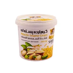 کرم ارده پسته‌ای شیررضا مقدار 200 گرم