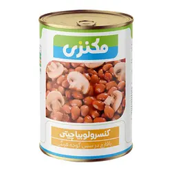 کنسرو لوبيا با قارچ 380 گرمي مکنزي