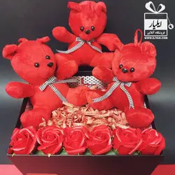 عروسک خرس قرمز ولنتاین مدل نشسته 30 سانتی