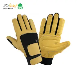 دستکش آرگون مچ چسب دار | دستکش چرمی کف دوبل | دستکش جوشکاری