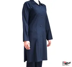 روپوش بلند سفید کار و پزشکی سه جیب زنانه