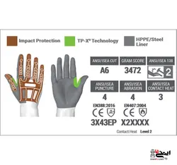 دستکش ضد برش و ضربه HexArmor مدل Rig Lizard 2028X