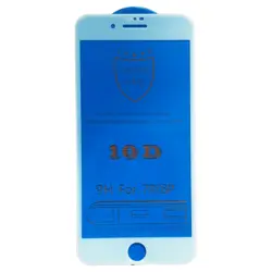 گلس محافظ فول تمام چسب سفید IPHONE 7G PLUS 8G PLUS 10D WHITE