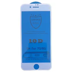 گلس ضد خش و محافظ تمام چسب سفید GLASS IPHONE 7G 8G 10D WHITE