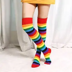 جوراب بالازانوی رنگین کمانی(کد۲۷۴۴)