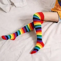 جوراب بالازانوی رنگین کمانی(کد۲۷۴۴)