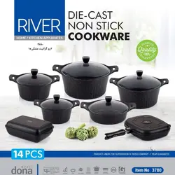 سرویس قابلمه ۱۴ پارچه گرانیت ریور