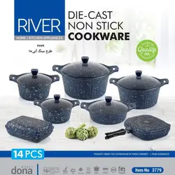 سرویس قابلمه ۱۴ پارچه گرانیت ریور