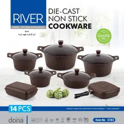 سرویس قابلمه ۱۴ پارچه گرانیت ریور