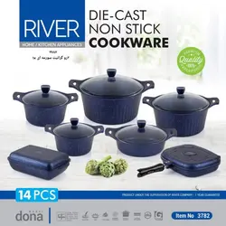 سرویس قابلمه ۱۴ پارچه گرانیت ریور