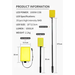چراغ کمپینگ دو رنگ کانپکس مدل 1000 واتی FR-06 COB RF
