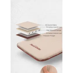 زیرانداز کمپینگ خودباشو نیچرهایک مدل Double Automatic Inflation Elastic Cloth Cushion
