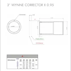 لنز تصحیح کننده و کاهنده 3 اینچی تلسکوپ نیوتونی ASA مدل 3“ Wynne 0.95x