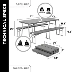 میز و صندلی تاشو کمپینگ Core مدل 6Foot 3-in-1 Combo
