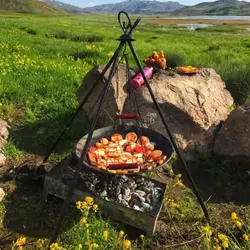 پک اقتصادی ساج وک شامل ساج و سه پایه همراه با کیف برزنتی