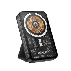 پاوربانک مگ سیف گرین لاین مدل Transparent 3in1 ظرفیت 5000 میلی آمپر ساعت