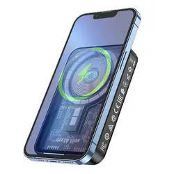 پاوربانک مگ سیف گرین لاین مدل Transparent 3in1 ظرفیت 5000 میلی آمپر ساعت