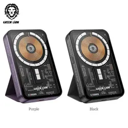 پاوربانک مگ سیف گرین لاین مدل Transparent 3in1 ظرفیت 5000 میلی آمپر ساعت