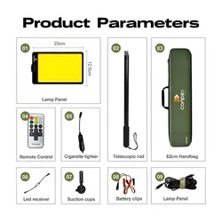 چراغ کمپینگ کانپکس مدل FR-24 COB/RF همراه با پایه تلسکوپی و پایه وکیوم