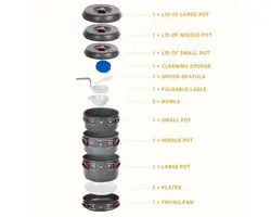 ست ظروف کمپینگ 17 تکه کینگ کمپ مدل Climber III KP3912