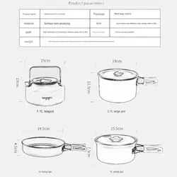 ست ظروف کمپینگ چهار نفره کانتوس مدل KT-TG001