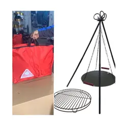 پک کامل ساج وک شامل ساج و سه پایه و توری گریل همراه با کیف قرمز