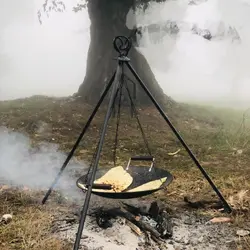 پک کامل ساج وک شامل ساج و سه پایه و توری گریل همراه با کیف قرمز