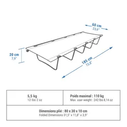 تخت تاشو سفری کچوا مدل Basic 60cm