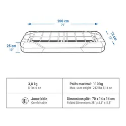 تخت بادی تاشو کمپینگ کچوا مدل Camp Bed Air 70cm