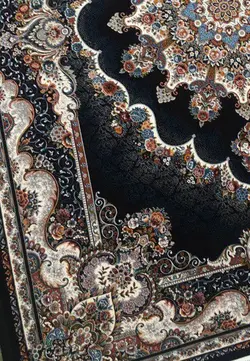 فرش 700 شانه نقشه نیلا زمینه سرمه ای بافت ممتاز