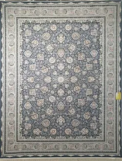 فرش 1500 شانه برجسته نقشه افشان کاملیا زمینه آبی ☀️ ایران کارپت