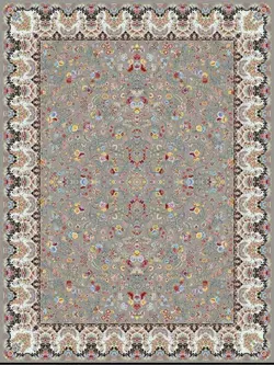 فرش 1200 شانه نقشه بنفشه زمینه ترمه ای ☀️ ایران کارپت