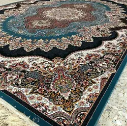 فرش 700 شانه نقشه ارکیده زمینه آبی ☀️ ایران کارپت