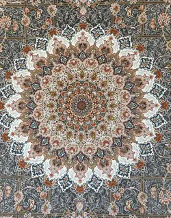 فرش 1200 شانه برجسته نقشه خشتی زمینه ذغالی ☀️ ایران کارپت