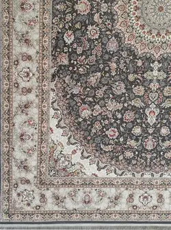 فرش 1200 شانه برجسته نقشه آترینا زمینه ذغالی ☀️ ایران کارپت