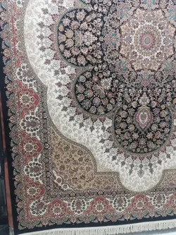 فرش 9 متری 1000 شانه نقشه سلطنتی کد 3002 زمینه سرمه ای ☀️ ایران کارپت