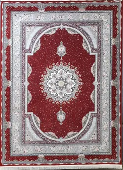 فرش 1200 شانه برجسته نقشه بوستان زمینه لاکی ☀️ ایران کارپت