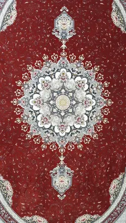 فرش 1200 شانه برجسته نقشه بوستان زمینه لاکی ☀️ ایران کارپت