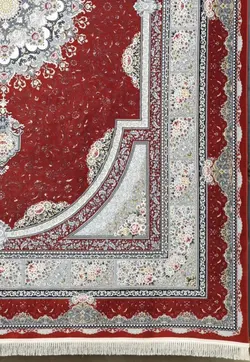 فرش 1200 شانه برجسته نقشه بوستان زمینه لاکی ☀️ ایران کارپت