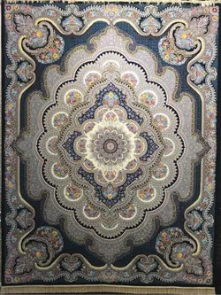 فرش 1200 شانه نقشه باغ ملک زمینه سرمه ای ☀️ ایران کارپت