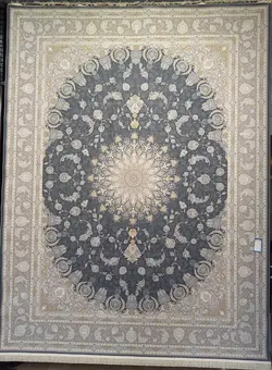 فرش 1200 شانه برجسته کد L-101A زمینه آبی کاربنی ☀️ ایران کارپت