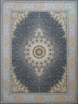 فرش 700 شانه نقشه مهرگان زمینه دودی طلاکوب ☀️ ایران کارپت