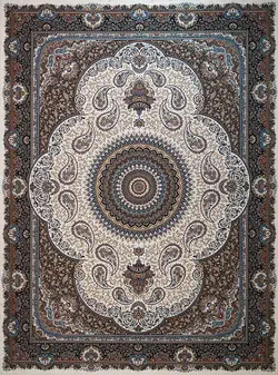 فرش 700 شانه نقشه صدف زمینه کرم ☀️ ایران کارپت