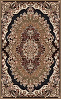 فرش 700 شانه نقشه ارکیده زمینه گردویی ☀️ ایران کارپت