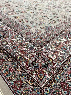 فرش 700 شانه نقشه افشان گلریز زمینه فیلی ☀️ ایران کارپت
