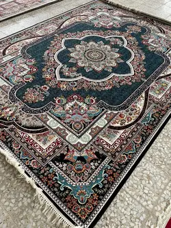 فرش 700 شانه نقشه قاب بهشت زمینه سرمه ای ☀️ ایران کارپت