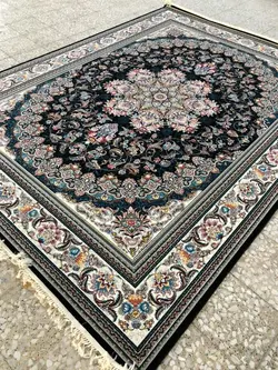 فرش 700 شانه نقشه میخک زمینه سرمه ای ☀️ ایران کارپت
