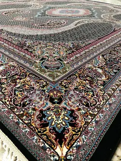 فرش 700 شانه نقشه ریزماهی جام زمینه سرمه ای ☀️ ایران کارپت
